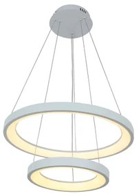 Brilagi - stmievateľný závesný luster na lankách FALCON SLIM LED/68W/230V, priemer 50 cm, biela, s diaľkovým ovládaním