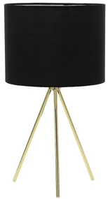 Dekorstudio Stolná lampa TRIPOD zlatá s čiernym tienidlom 46cm
