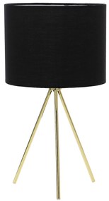 Dekorstudio Stolná lampa TRIPOD zlatá s čiernym tienidlom 46cm
