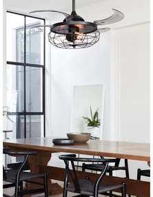 FANAWAY 212920 - LED Stropný ventilátor INDUSTRI 3xE27/4W/230V čierna + DO