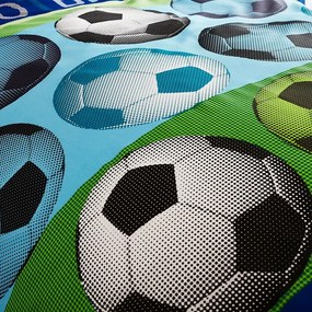 Detské modré obliečky Catherine Lansfield Football, 135 × 200 cm