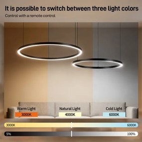 Brilagi - LED stmievateľný luster na lankách PORTOFINO LED/98W/230V čierna + diaľkový ovládač