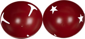 Set 3ks červená dekorácia rolnička Bell - Ø 62 / Ø 52 / Ø 42 cm
