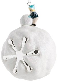 SKLENENÁ VIANOČNÁ BANKA NA STROMČEK (FI) 8 CM VZOROVANÁ