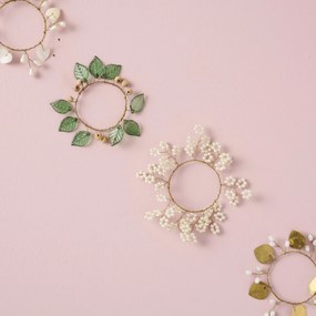 Ib Laursen Dekoratívny mini venček Green Leaves Ø 4,5 cm