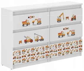 Detská komoda pre malých stavbárov 77x30x120 cm