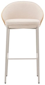 Béžová/vo svetloprírodnej farbe barová stolička (výška sedadla 77 cm) Eamy – Kave Home