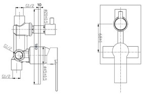 Mereo, Sprchový set s dvojcestnou podomietkovú batérií, MER-CB650SD1