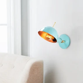 Nástenné svietidlo vo svetlomodrej a bronzovej farbe ø 15 cm Sivani – Opviq lights