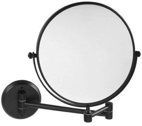 Sapho Sapho, X-ROUND BLACK E závesné kozmetické zrkadlo, priemer 200mm, obojstranné, čierna matná, XR010B