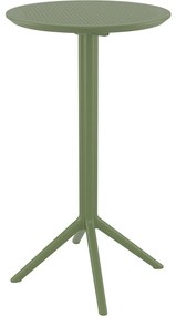 SKY FOLDING Ø60 sklopný barový stôl olive green