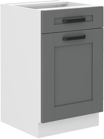 Dolná kuchynská skrinka Lucid 50 D 1F 1S BB (korpus: biela + front: mdf dustgrey). Akcia -6%. Vlastná spoľahlivá doprava až k Vám domov. 1134719