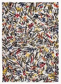 Plocho tkaný žakárový koberec Graffito