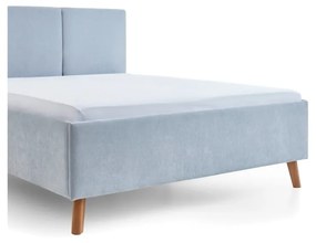 Svetlomodrá čalúnená dvojlôžková posteľ s roštom 140x200 cm Piano – Meise Möbel
