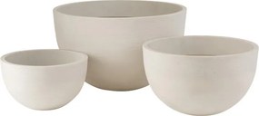 Sada troch bielych keramických kvetináčov - 61*61*37,5 cm