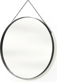 Toaletný stolík Nicole s čiernym zrkadlom 60 cm - biely mat / čierne nohy