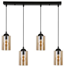Candellux Čierno-hnedý závesný luster Bistro pre žiarovku 4x E27 34-00552