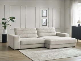 Béžová zamatová rohová pohovka (pravý roh/s leňoškou) Sierra – Bobochic Paris