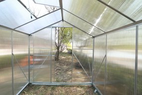 Skleník so základňou BestBerg BBGH‑806S / 4,8 m² / 252 × 190 × 194 cm / strieborná