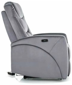 Polohovacie kreslo Kronos Velvet, sivá