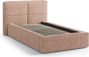 Zelenomodrá čalúnená jednolôžková posteľ s úložným priestorom s roštom 90x200 cm Darren – Micadoni