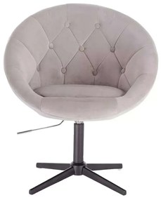 LuxuryForm DESIGN Kreslo VERA VELUR na čiernom kríži - svetlo šedé