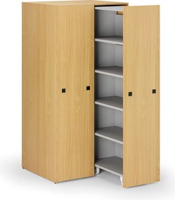 Veľkokapacitná skriňa s výsuvnými regálmi, 989 × 846 × 2000 mm, buk
