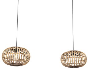 Orientálna závesná lampa bambus 2-svetlo - Amira