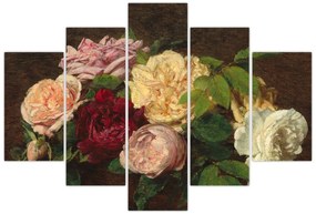 Obraz - Henri Fantin-Latour, Roses de Nice on a Table, reprodukcia (150x105 cm)