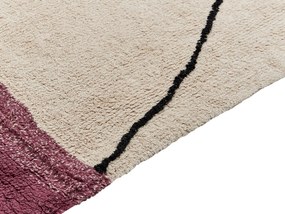 Bavlnený koberec 140 x 200 cm béžová/ružová AFSAR Beliani