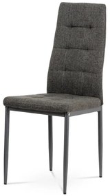 Jídelní židle, potah šedá látka, kov antracitový matný lak