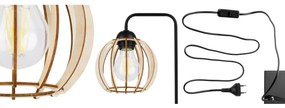 Stolná lampa Timber 8, 1x drevené tienidlo