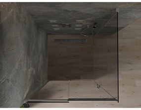 Mexen Omega, sprchovací kút s posuvnými dverami 100 (dvere) x 100 (stena) cm, 8mm sklo, chrómový profil-šedé sklo, 825-100-100-01-40
