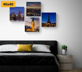 Set obrazov nočné mestá - 4x 60x60