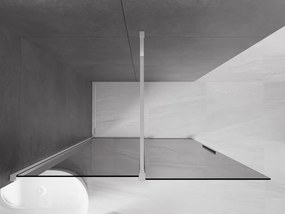 Mexen Velar, sprchová zástena s posuvnými dverami Walk-in 140 x 200 cm, 8mm šedé sklo, chrómová, 871-140-000-43-01