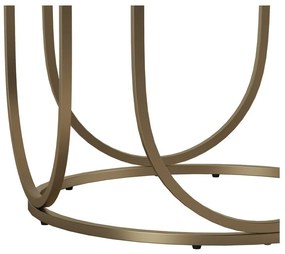 Biely/v zlatej farbe okrúhly konferenčný stolík s doskou v dekore mramoru ø 79 cm Gwyneth – CosmoLiving by Cosmopolitan