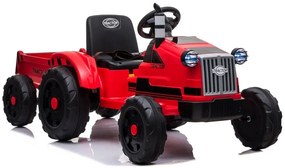 Lean Toys Elektrický traktor s vlečkou na diaľkové ovládanie 2,4G 1x12v 2x45W červená