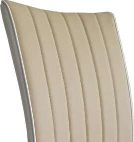 Jedálenská stolička Vertical, béžová/biela ekokoža
