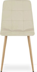 AKCIA Svetlobéžová zamatová stolička KARA II. akosť