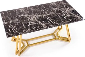 Jedálenský stôl Kamoni (čierny mramor + zlatá) (pre 6 osôb). Vlastná spoľahlivá doprava až k Vám domov. 1028076