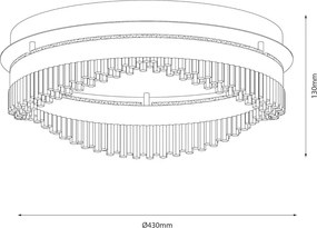Stropné LED svietidlo Preciosa, 1x LED 36w, 4000k, g
