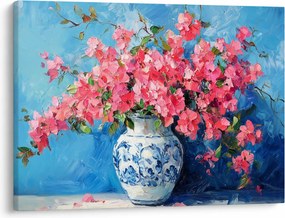 Obraz - Váza ružových kvetov (70x50 cm)