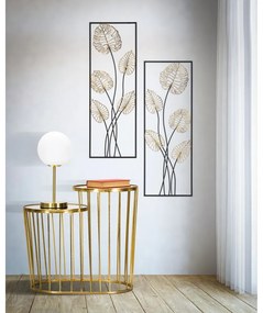 Kovová závesná dekorácia so vzorom listov Mauro Ferretti Luxy -A-, 31 x 90 cm