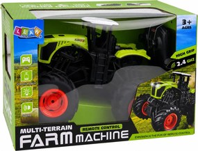 LEAN Toys Vysoký poľnohospodársky traktor s diaľkovým ovládaním RC, zelený, svetlá a zvuky, mierka 1:16