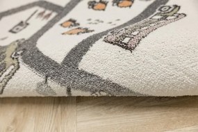Detský koberec Lima 9376A uličky, krémový / svetlosivý