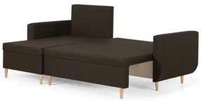 Rozkládací rohová sedací souprava DORIS Hnědá