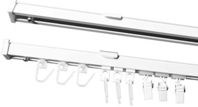 Dekorstudio Stropná hliníková koľajnica SMART - dvojradová Dĺžka: 160cm, Typ príslušenstva: Bežce so štipcami