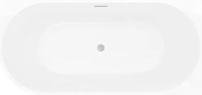 Mexen Silo, rohová voľne stojaca ryhovaná vaňa, pravá, 170 x 80 cm, biela-čierna, oceľový prepad, 52891708075P-97