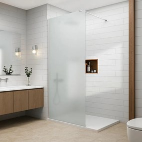 Walk-in Chrome zuhanyfal, s matným, pieskovaným sklom 50, 200cm, 8mm
