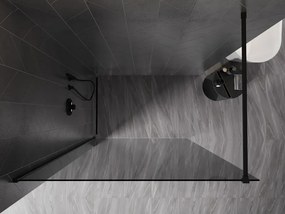 Mexen Kioto-X, sprchová zástena 120 x 200 cm, 10mm šedé sklo, čierny profil, 800-120-101-70-40-X